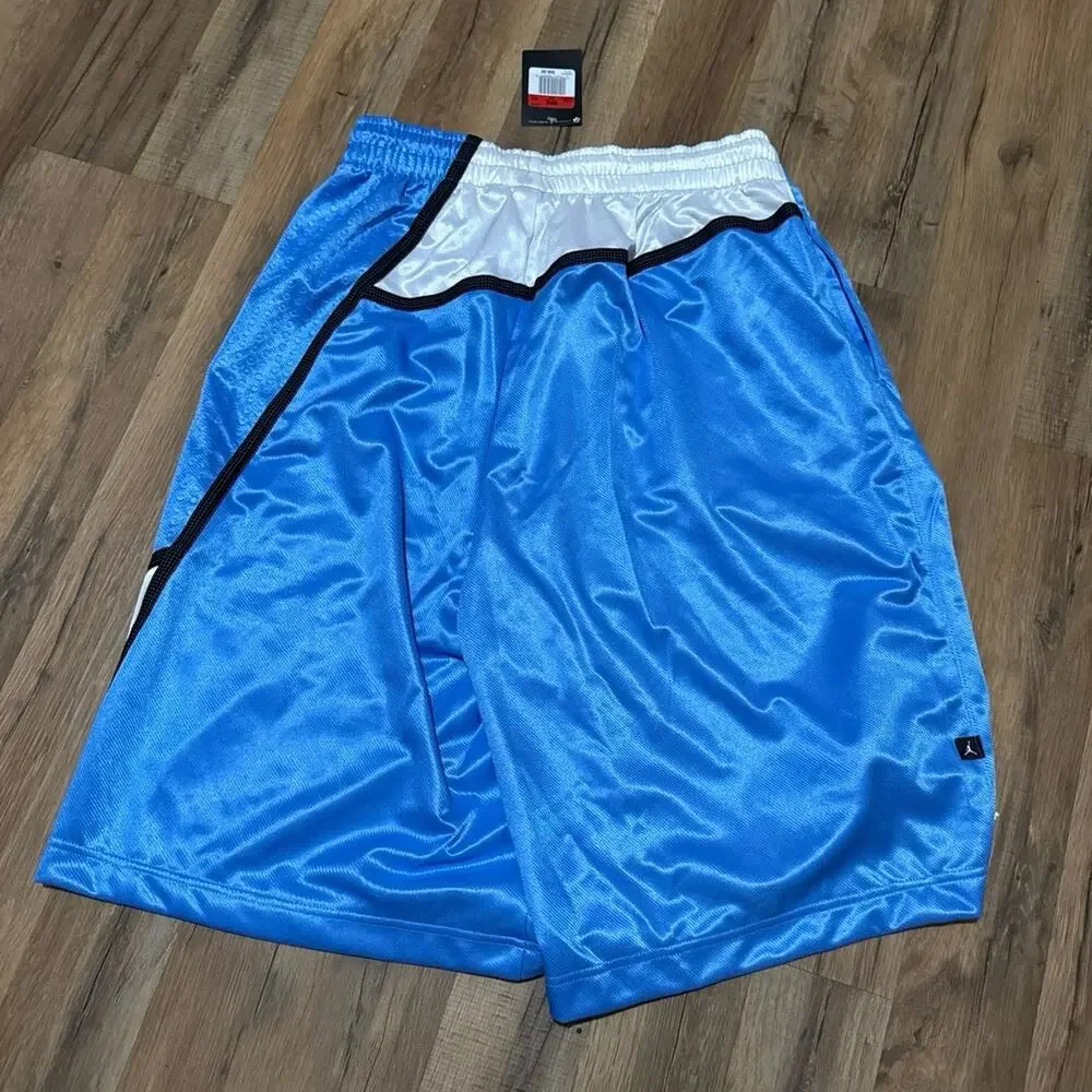 2007 Air Jordan UNC Blue Silky Dazzle Shiny Basketball Y2K 243740-412 Shorts